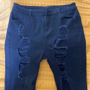 Frayed Jean Bermuda Shorts